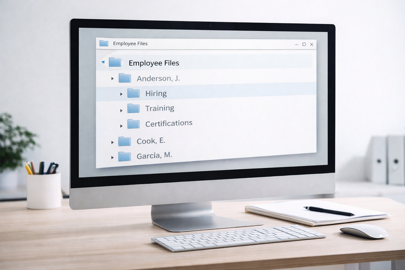 organized employee documentation files for small business compliance