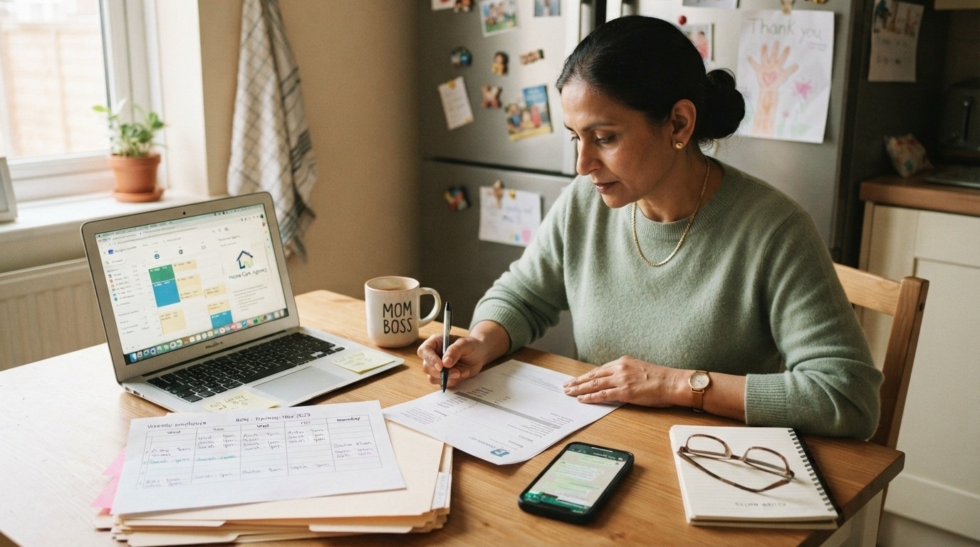 Small business owner managing the paperwork, people, and daily responsibilities behind a growing business